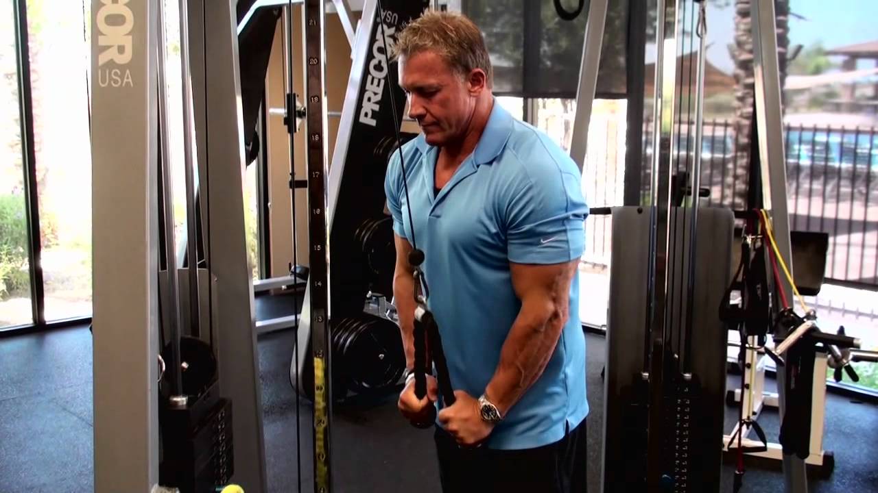 Triceps cable rope push down - Exercises, workouts and routines