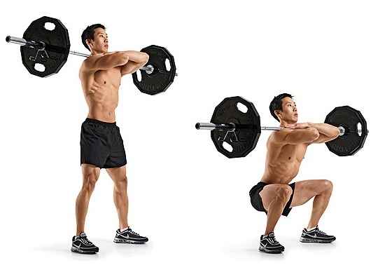 barbell squat tuck jumps