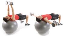 Stability ball dumbbell flyes