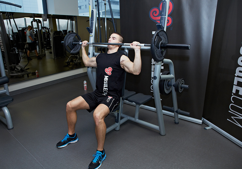Seated Barbell Shoulder Press Exercise