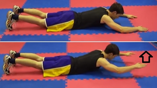 Lying back extension exercise