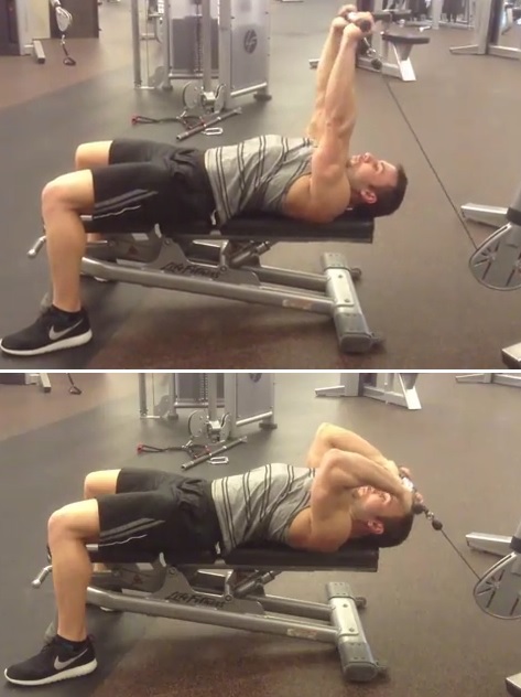 Lying cable triceps extension, Exercise Videos & Guides