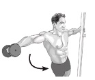 Decline one-arm dumbbell lateral raise