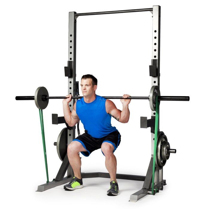 Squats with weights and resistance online bands