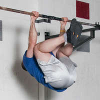 knees to elbows hanging from a pull-up bar