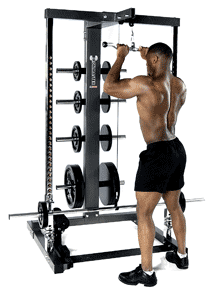 smith machine cable triceps pushdowns