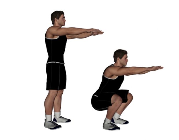 Bodyweight squat exercise instructions and video