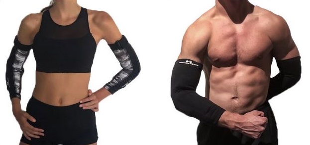 Wearable Weights Weighted Black Workout Compression Arm Sleeves