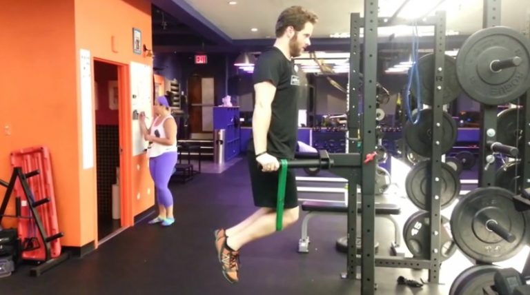 exercise instructions for band-assisted triceps dips