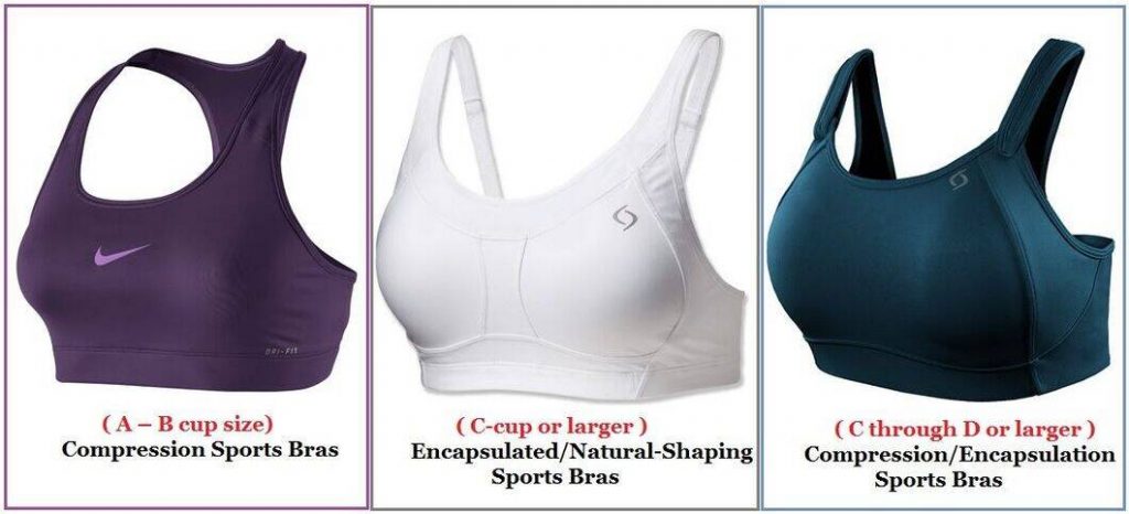 types of sports bras