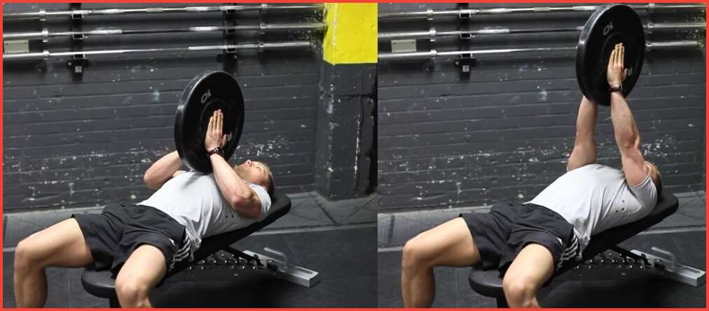 supine weighted plate press
