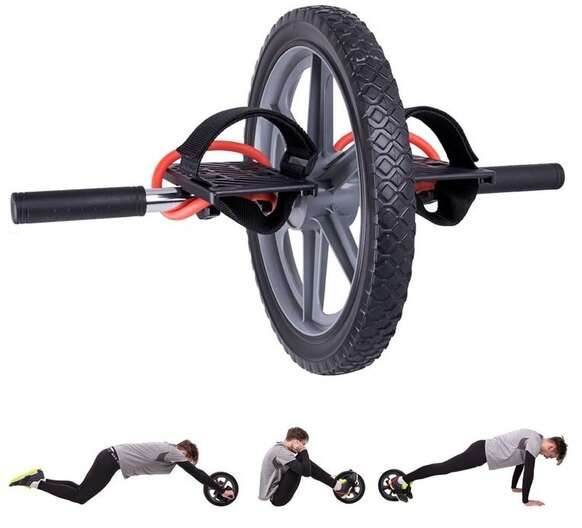 ab wheel with foot straps