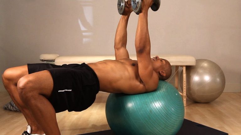 stability ball dumbbell fly exercise guide