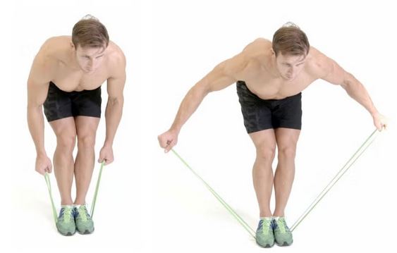 resistance band rear delt fly exercise
