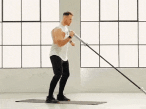 single-arm standing landmine press