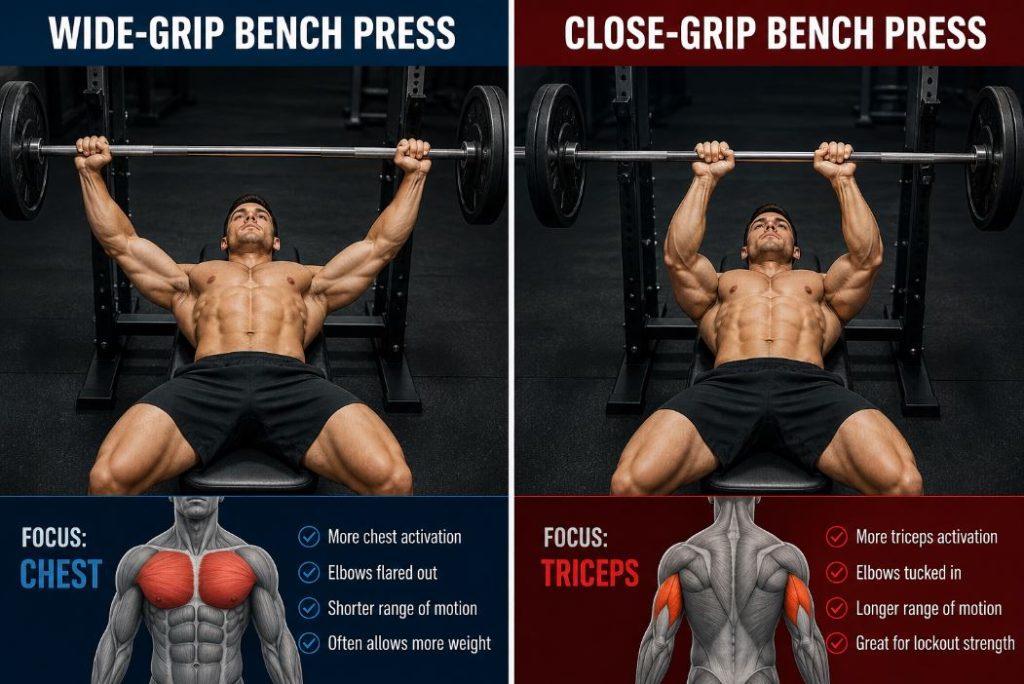 Wide-Grip vs Close-Grip Bench Press: Which Builds More Muscle?