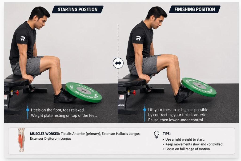 Weight Plate Toe Raise: Proper Form, Muscles Worked & Benefits